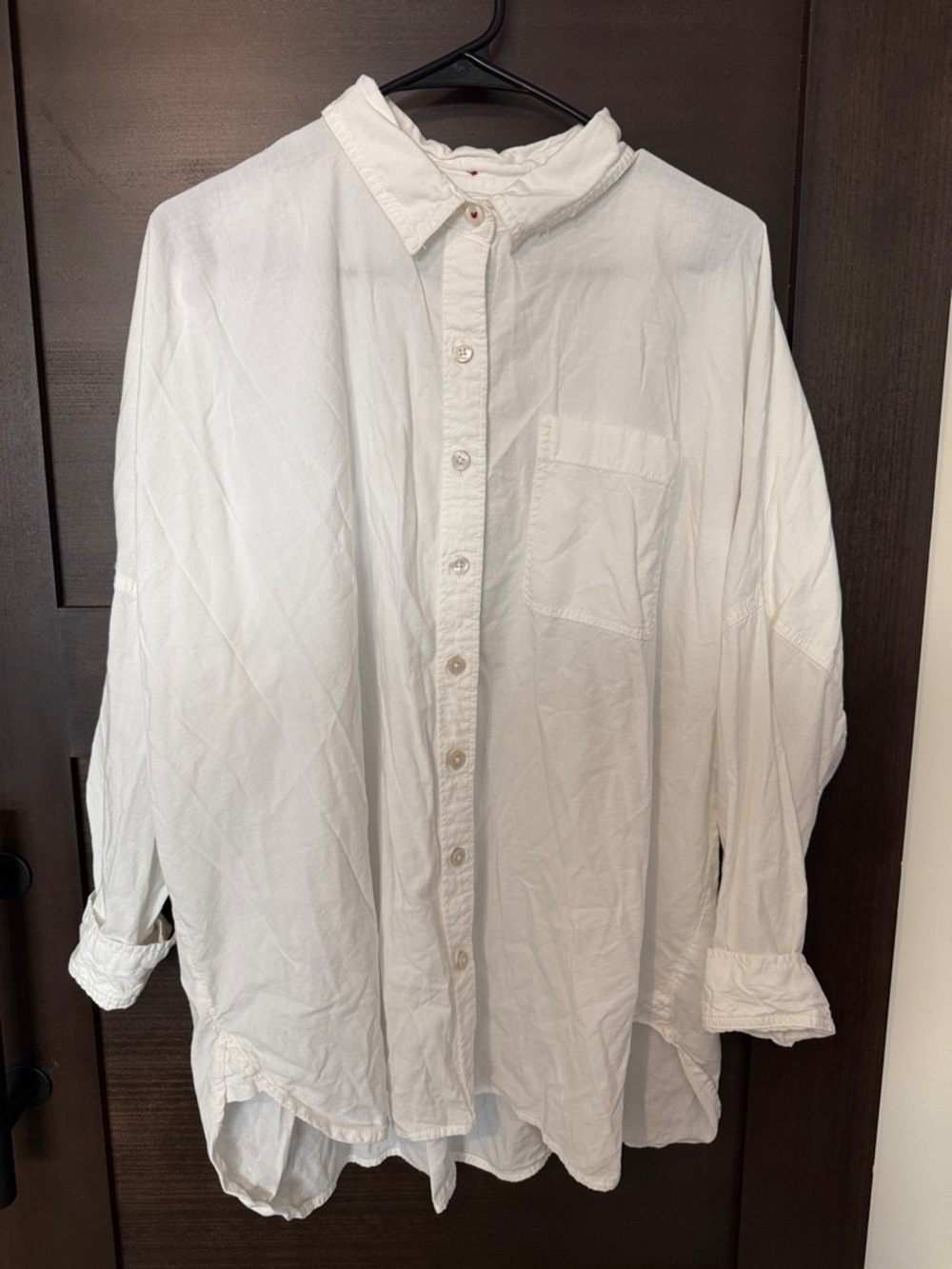 American Eagle Outfitters White Oversized Button-Down Shirt